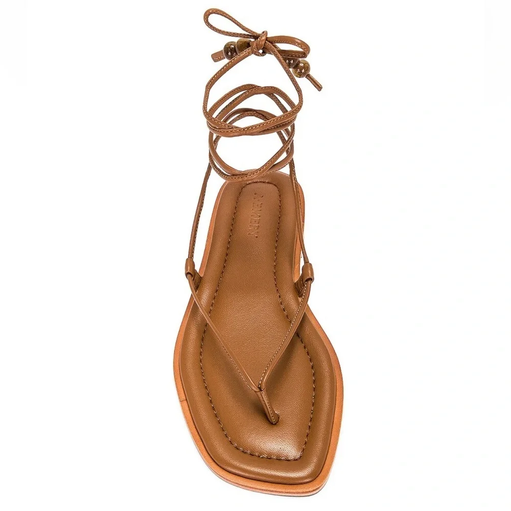 A.Emery Finch Sandal Flip Flop Wrap Deep Tan Leather Size 41/11 NWT - Picture 4 of 12
